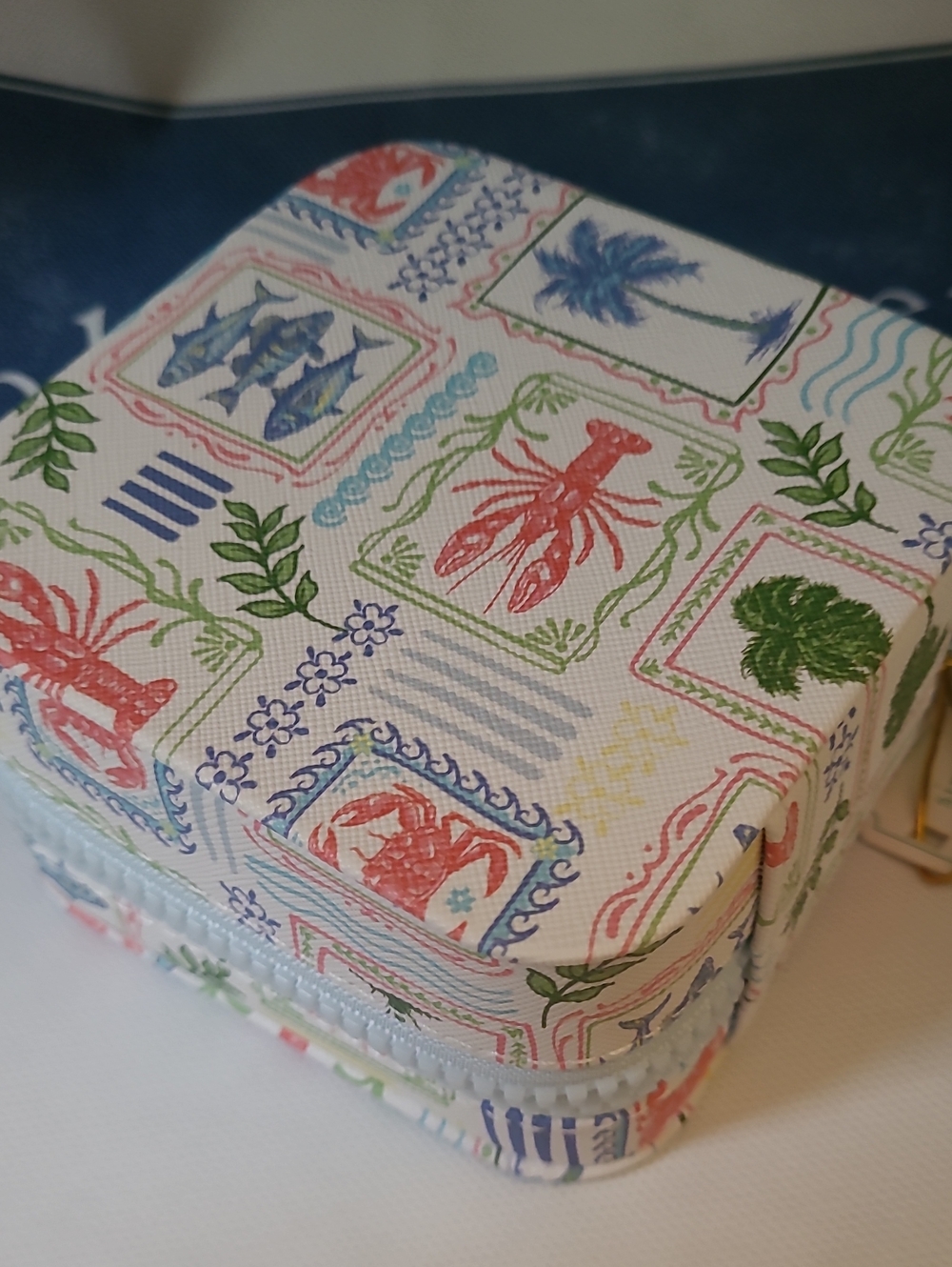 Simply Southern Pastel Nautical Print Jewelry Travel Case - Picture 4 of 6
